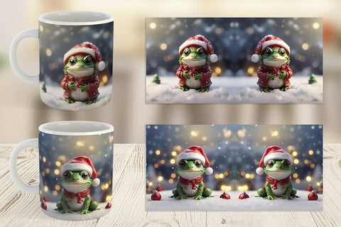 Mug Wrap Frog Christmas Sublimation artnoy 