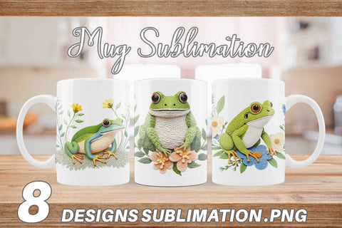 Mug Wrap Frog Embroidery Sublimation artnoy 