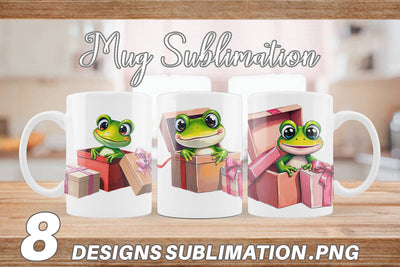 Mug Wrap Frog Gift Sublimation artnoy 