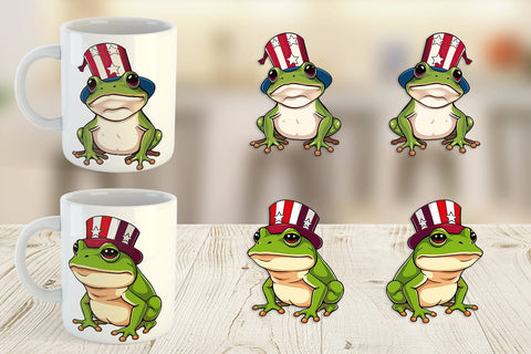 Mug Wrap Frog Patriotic Sublimation artnoy 