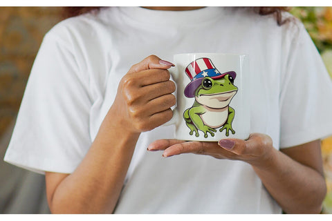 Mug Wrap Frog Patriotic Sublimation artnoy 