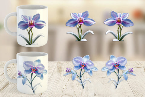 Mug Wrap Frosted Orchid Sublimation artnoy 