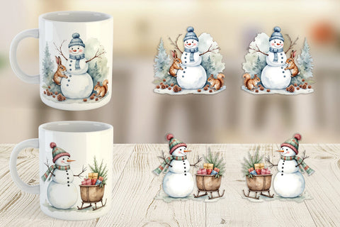 Mug Wrap Frosty Friends Sublimation artnoy 