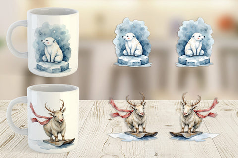 Mug Wrap Frosty Yeti Friends Sublimation artnoy 