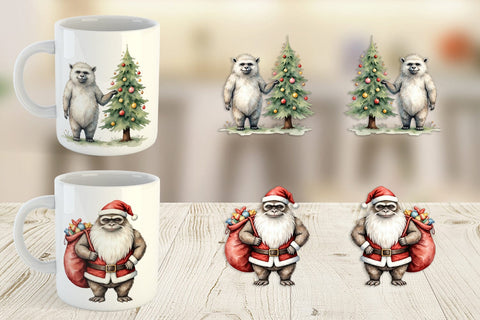 Mug Wrap Frosty Yeti Friends Sublimation artnoy 