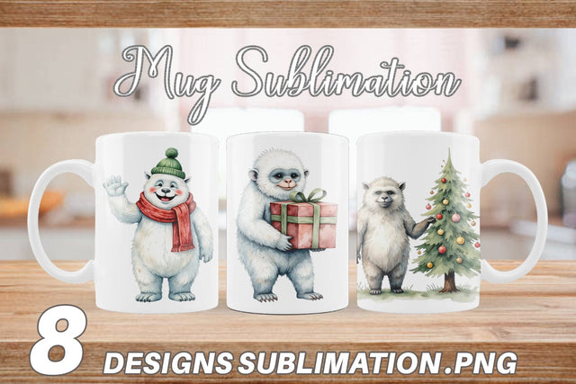Mug Wrap Frosty Yeti Friends Sublimation artnoy 