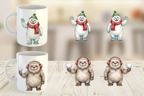 Mug Wrap Frosty Yeti Friends Sublimation artnoy 