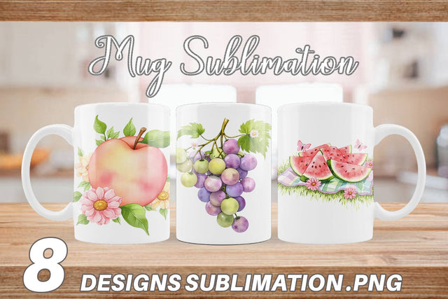 Mug Wrap Fruit Picnic Sublimation artnoy 