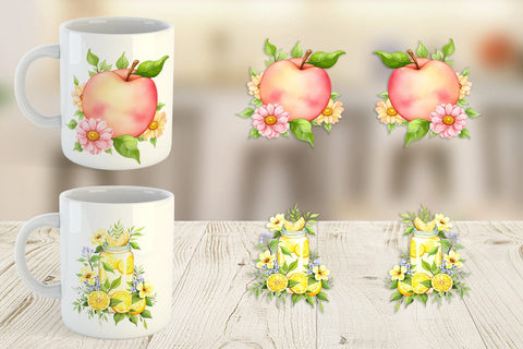 Mug Wrap Fruit Picnic Sublimation artnoy 