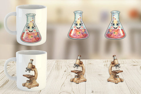 Mug Wrap Funky Art Science Mascot Watercolor Sublimation artnoy 