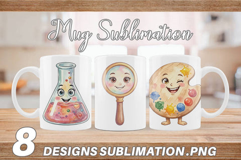 Mug Wrap Funky Art Science Mascot Watercolor Sublimation artnoy 