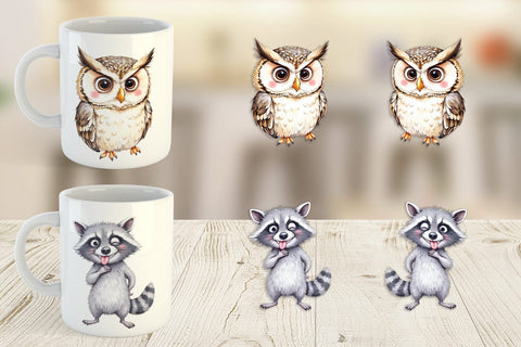 Mug Wrap Funny Animal Faces Sublimation artnoy 