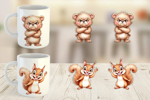 Mug Wrap Funny Animal Faces Sublimation artnoy 