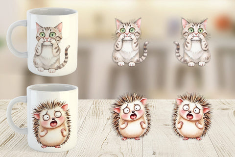 Mug Wrap Funny Animal Faces Sublimation artnoy 