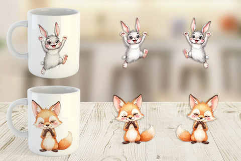 Mug Wrap Funny Animal Faces Sublimation artnoy 