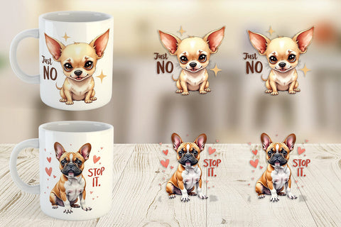 Mug Wrap Funny Dog Watercolor Big Eye Sublimation artnoy 