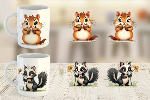 Mug Wrap Funny Morning After Forest Animals Watercolor Sublimation artnoy 