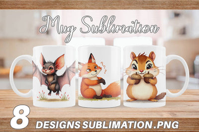 Mug Wrap Funny Morning After Forest Animals Watercolor Sublimation artnoy 