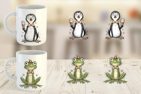 Mug Wrap Funny Skinny Summer Animal Sublimation artnoy 