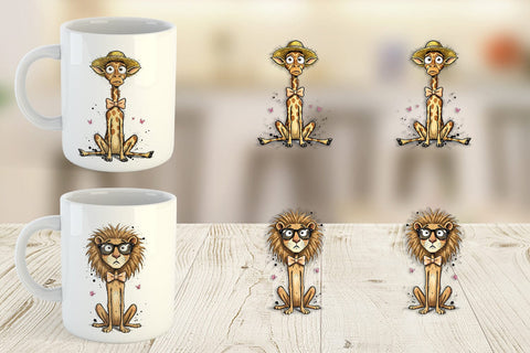 Mug Wrap Funny Skinny Summer Animal Sublimation artnoy 