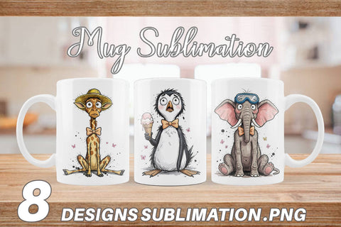 Mug Wrap Funny Skinny Summer Animal Sublimation artnoy 