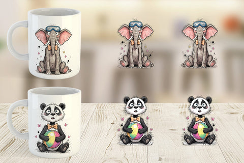 Mug Wrap Funny Skinny Summer Animal Sublimation artnoy 
