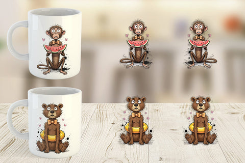 Mug Wrap Funny Skinny Summer Animal Sublimation artnoy 