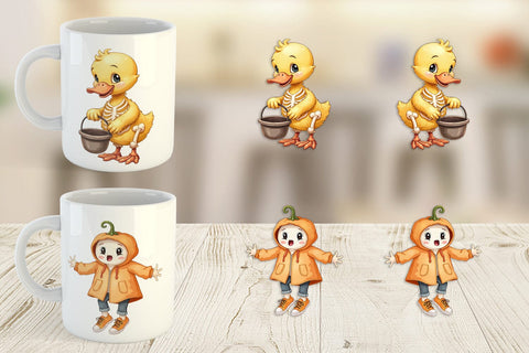 Mug Wrap Funny Spooky Faces Sublimation artnoy 