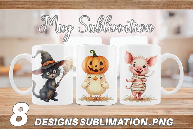 Mug Wrap Funny Spooky Faces Sublimation artnoy 