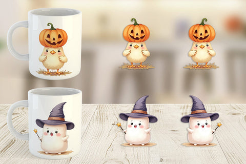 Mug Wrap Funny Spooky Faces Sublimation artnoy 
