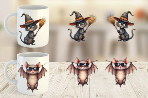 Mug Wrap Funny Spooky Faces Sublimation artnoy 