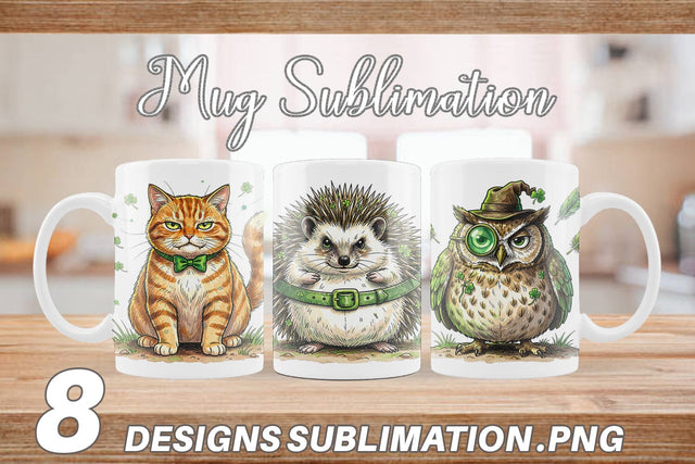 Mug Wrap Funny St Patricks Animal Sublimation artnoy 