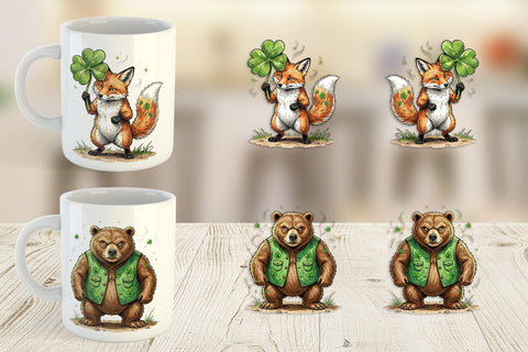 Mug Wrap Funny St Patricks Animal Sublimation artnoy 