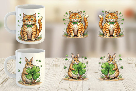 Mug Wrap Funny St Patricks Animal Sublimation artnoy 