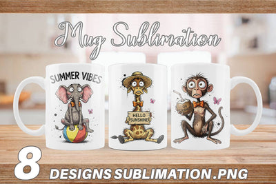 Mug Wrap Funny Summer Quote Animals Sublimation artnoy 