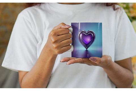 Mug Wrap Futuristic Purple Heart Sublimation artnoy 