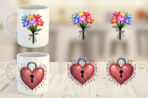Mug Wrap Galactic Affection Sci-Fi Love Symbols Sublimation artnoy 
