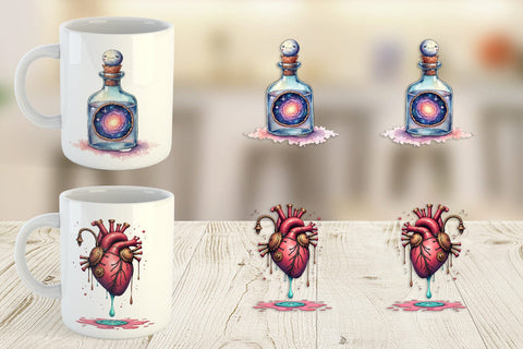 Mug Wrap Galactic Affection Sci-Fi Love Symbols Sublimation artnoy 