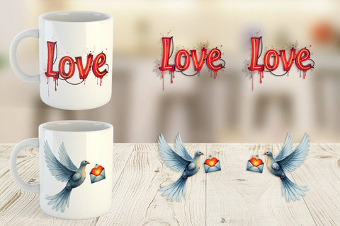 Mug Wrap Galactic Affection Sci-Fi Love Symbols Sublimation artnoy 