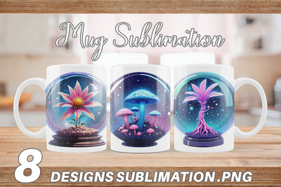 Mug Wrap Galactic Flora Orbs Sublimation artnoy 