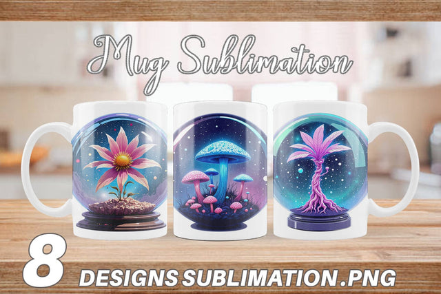 Mug Wrap Galactic Flora Orbs Sublimation artnoy 