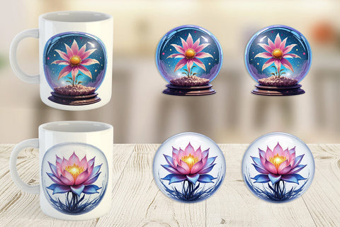 Mug Wrap Galactic Flora Orbs Sublimation artnoy 