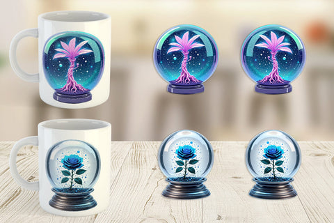 Mug Wrap Galactic Flora Orbs Sublimation artnoy 