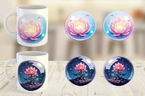 Mug Wrap Galactic Flora Orbs Sublimation artnoy 