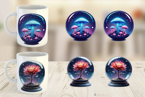 Mug Wrap Galactic Flora Orbs Sublimation artnoy 