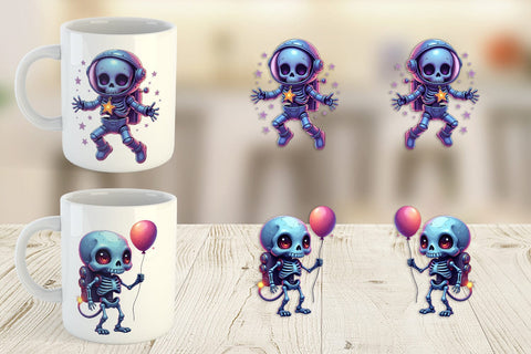 Mug Wrap Galaxy Skeletons Sublimation artnoy 
