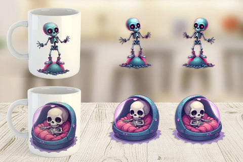 Mug Wrap Galaxy Skeletons Sublimation artnoy 