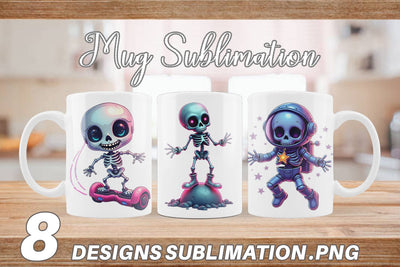 Mug Wrap Galaxy Skeletons Sublimation artnoy 