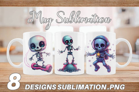 Mug Wrap Galaxy Skeletons Sublimation artnoy 