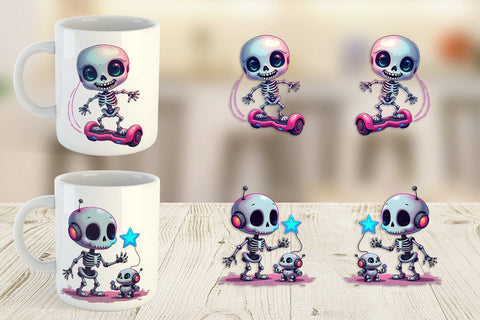 Mug Wrap Galaxy Skeletons Sublimation artnoy 